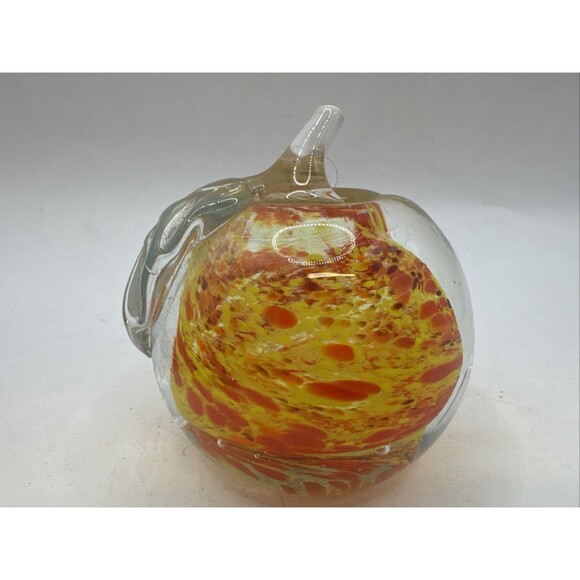Kent Helms 82 Peach Apple paperweight Red Orange Gold - Picture 3 of 6